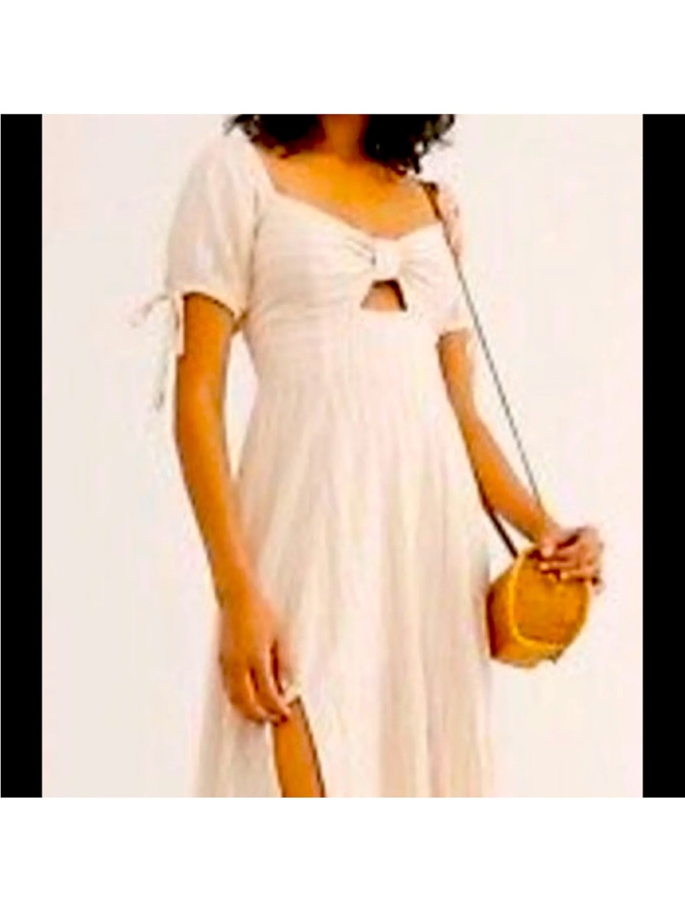 Free People Sunshine Eyes Linen Midi Dress Sz M - Picture 3 of 15